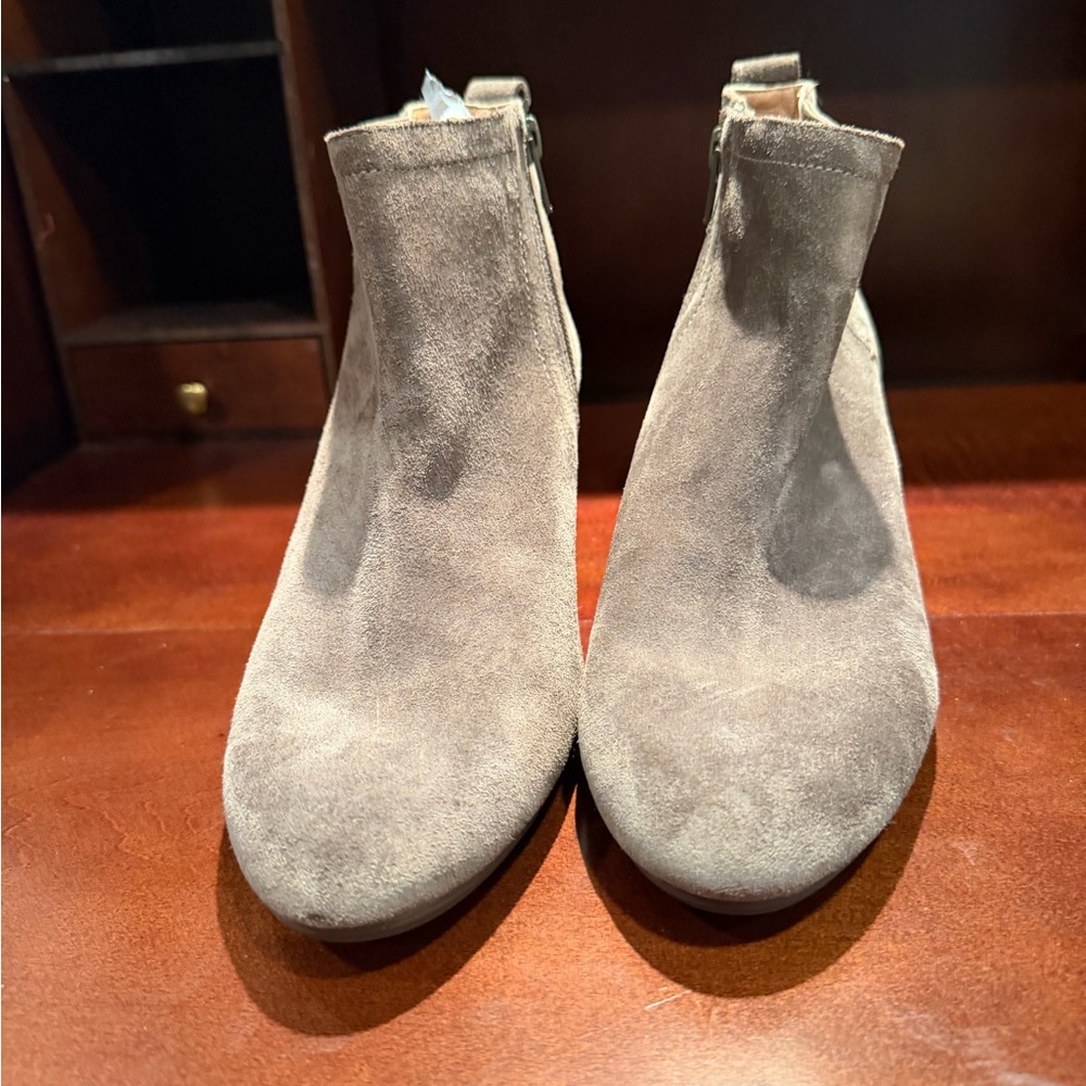 Vionic Suede Ankle Boots - Taupe